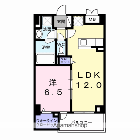 九条3丁目マンション(1LDK/5階)の間取り写真