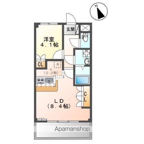 フィグトゥリーK(1LDK/1階)の間取り写真