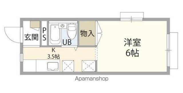 江戸川区東小岩3丁目(ワンルーム/1階)の間取り写真