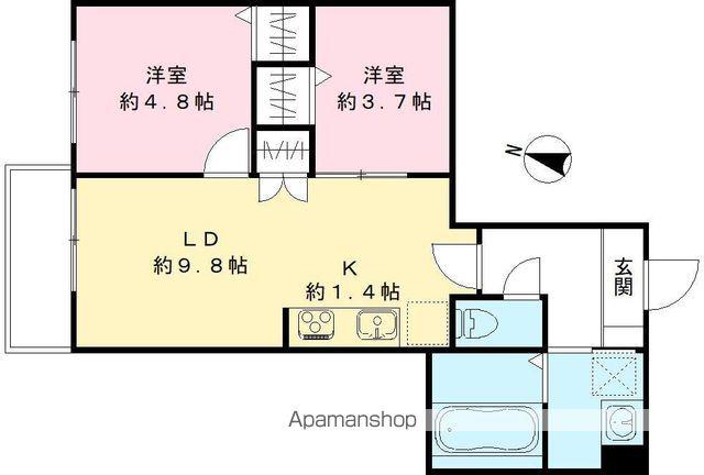 ハーモニー多摩平(2LDK/2階)の間取り写真