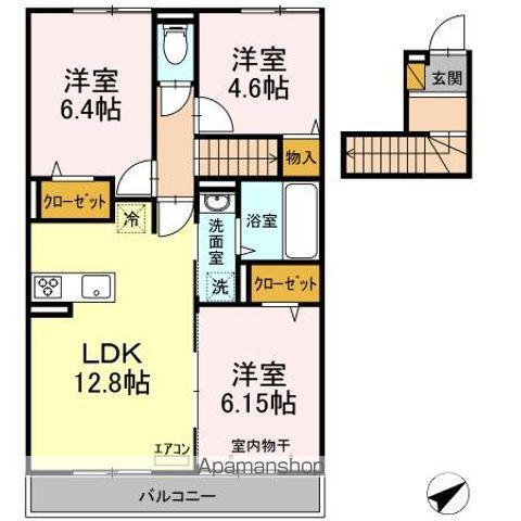 リオハイト(3LDK/2階)の間取り写真