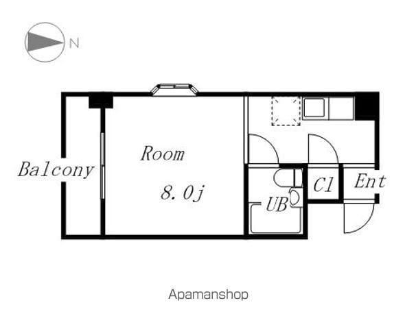 ベルネージュ(ワンルーム/4階)の間取り写真