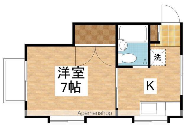 グリーンヒル堀割(1K/1階)の間取り写真