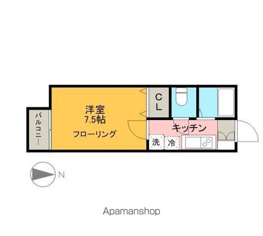 メゾンペルセ(1K/2階)の間取り写真