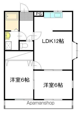 下谷ハイツ(2LDK/2階)の間取り写真