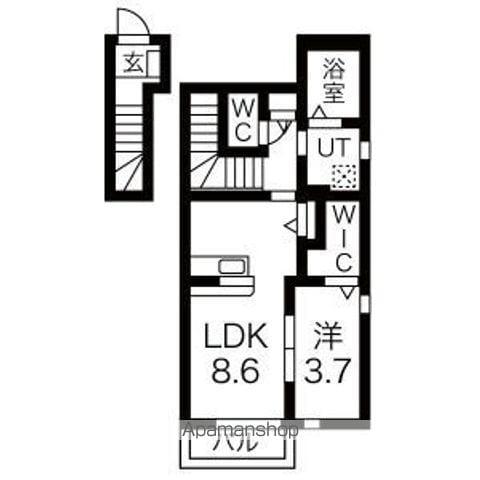フォレストヒル国見(1LDK/2階)の間取り写真