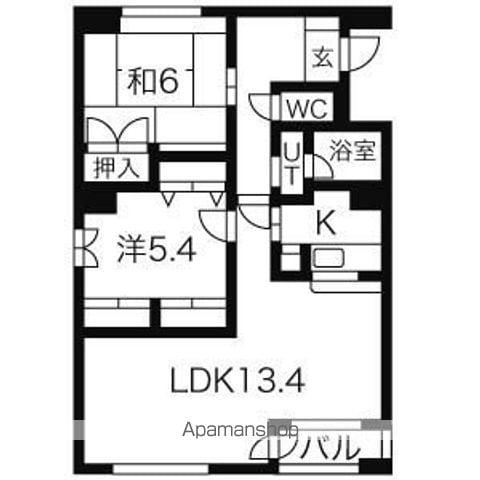 クリオパレス青葉弐番館(2LDK/4階)の間取り写真
