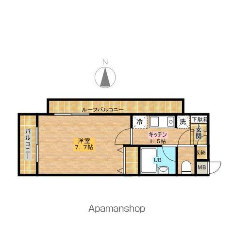 ベルタス舟渡(1K/1階)の間取り写真
