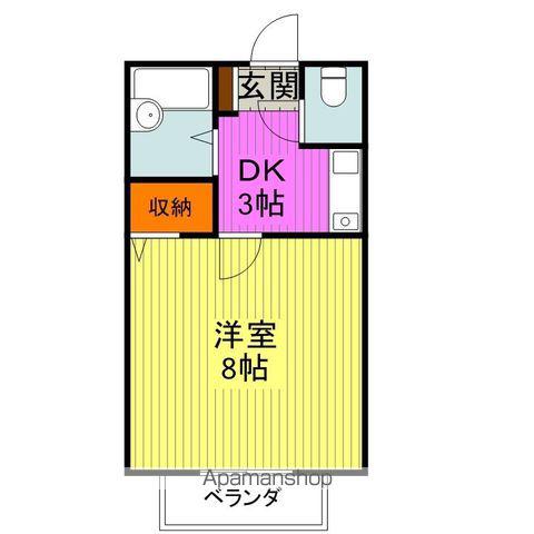 ドエルさばⅡ(1K/1階)の間取り写真