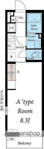 リブリ・ルームス弁天3-Ⅱ(1K/2階)の間取り写真