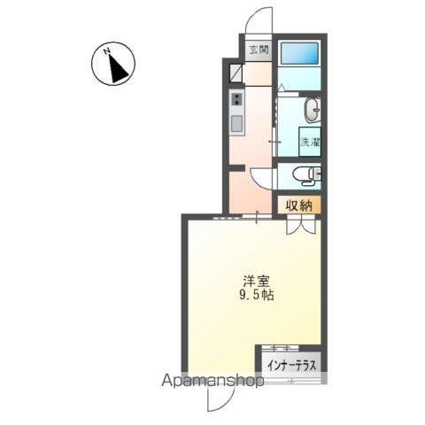 スフィアプラネットⅡ(1K/1階)の間取り写真