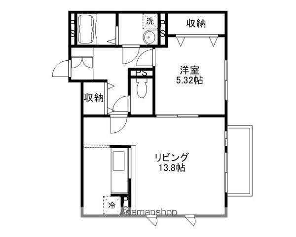 サニーコート夢咲き(1LDK/1階)の間取り写真