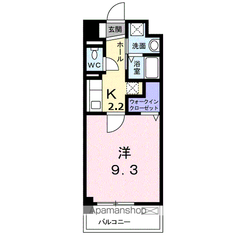フォルトゥーナ・タワラヤ(1K/2階)の間取り写真