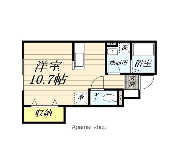 MASTERPIECE URBAN CUBE 由利本荘 A棟(ワンルーム/1階)の間取り写真