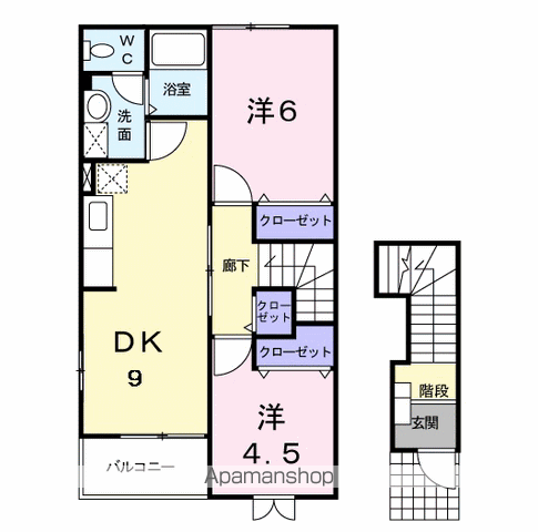 アグリコーポラスE(2DK/2階)の間取り写真