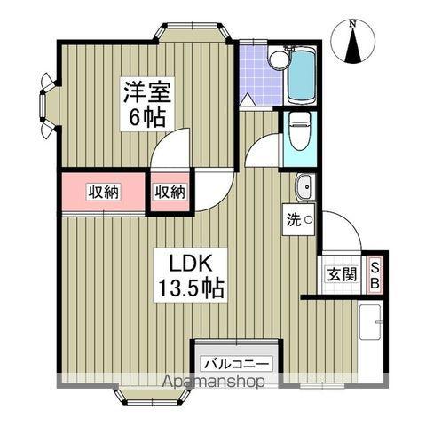 ルビーヒルズB(1LDK/1階)の間取り写真