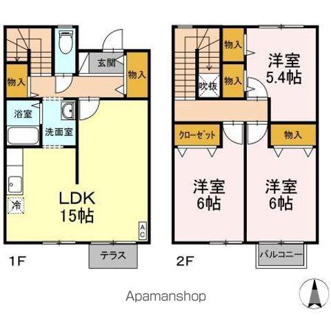 グランドゥール　Ｂ(3LDK)の間取り写真