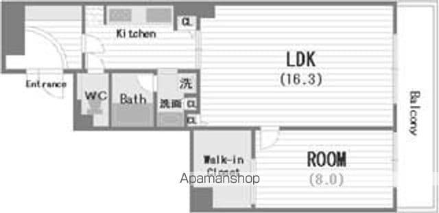 ブラービMINAMISENNBA(1LDK/6階)の間取り写真