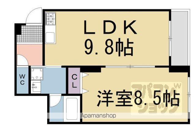 クレアーレ五条大宮(1LDK/2階)の間取り写真