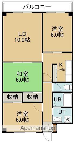 シャトーかなほり(3LDK/4階)の間取り写真
