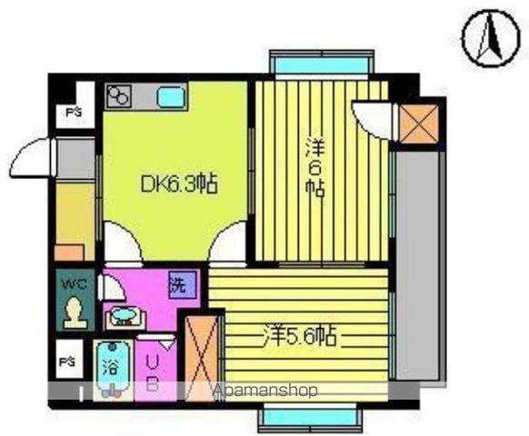 ライラックⅢ(2DK/3階)の間取り写真