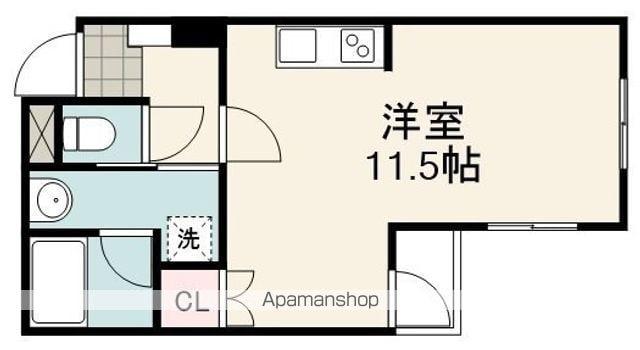 リバーサイド下鴨(ワンルーム/3階)の間取り写真