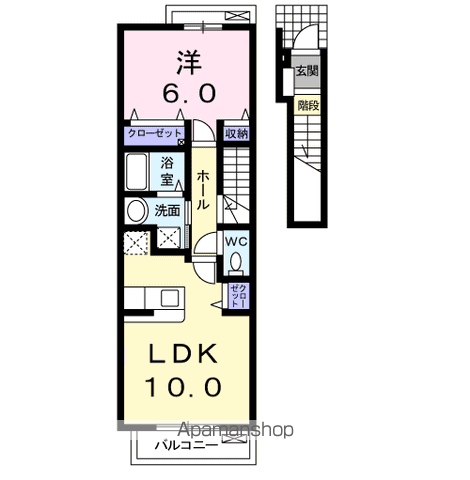 エアリー レジデンス A(1LDK/2階)の間取り写真