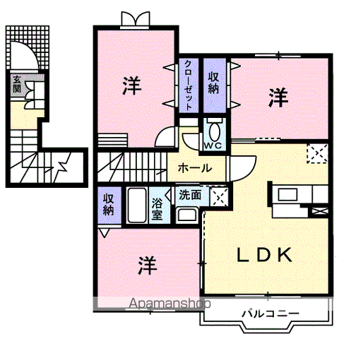 ブリッサユウⅡ(3LDK/2階)の間取り写真
