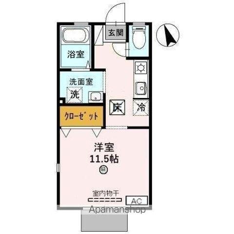 コンソラトゥール(ワンルーム/1階)の間取り写真