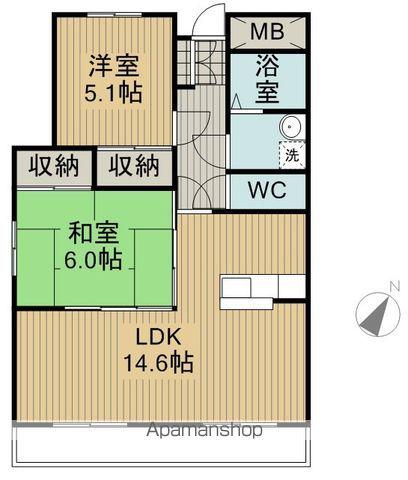 ドリームA(2LDK/1階)の間取り写真