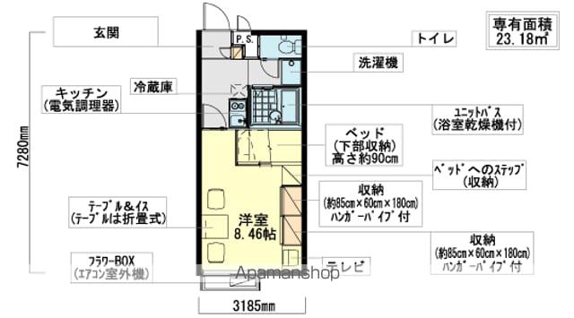 レオパレスノースセブン(1K/2階)の間取り写真