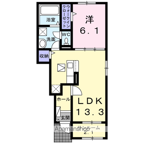 ソレイユ・エスト Ⅱ(1LDK/1階)の間取り写真