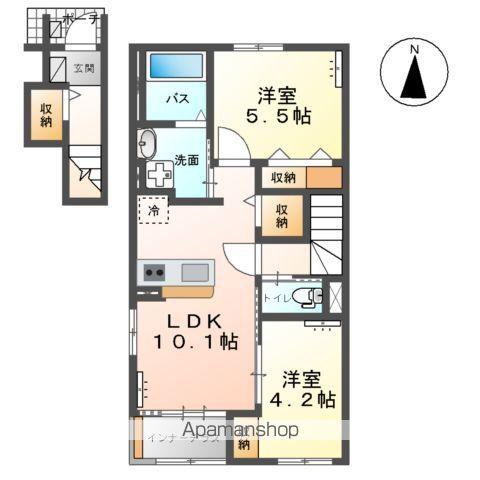 SAKURA(2LDK/2階)の間取り写真