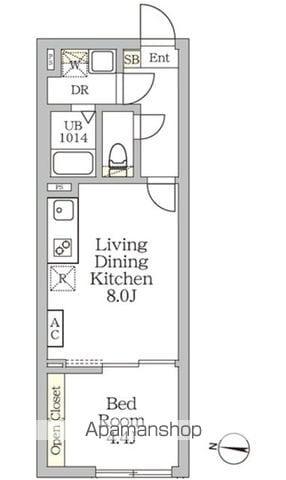 AGLAIA 新宿西落合(1LDK/1階)の間取り写真