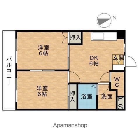 安達ビル(2DK/4階)の間取り写真
