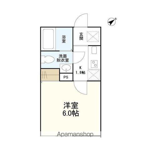 ウェルスクエアイズム渋谷本町(1K/3階)の間取り写真