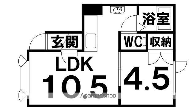 レジデンス桑井Ⅱ(1LDK/1階)の間取り写真