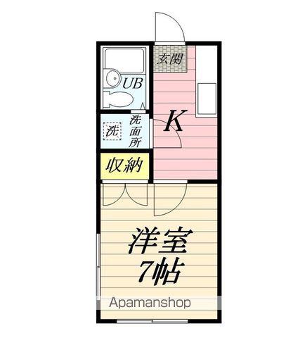 中惠アパート(1K/2階)の間取り写真