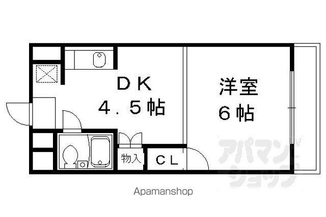 紫野西藤ノ森町マンション(1DK/1階)の間取り写真