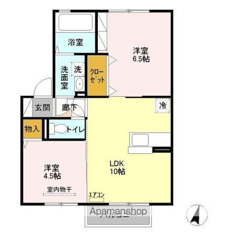 ウィルモア09(2LDK/2階)の間取り写真