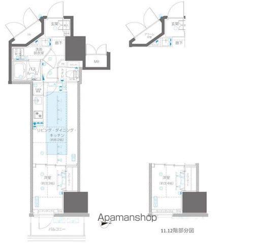 ZOOM信濃町(1LDK/11階)の間取り写真