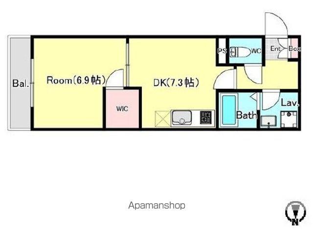 シエーナ松波Ⅱ(1DK/1階)の間取り写真