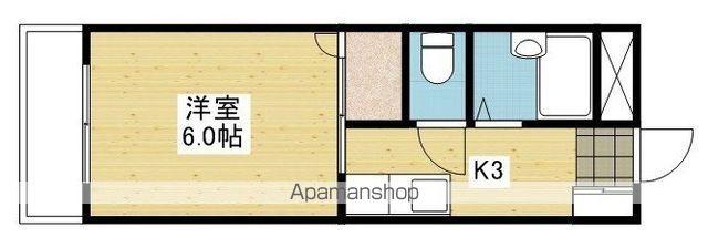 櫛部ハイツ(1K/5階)の間取り写真