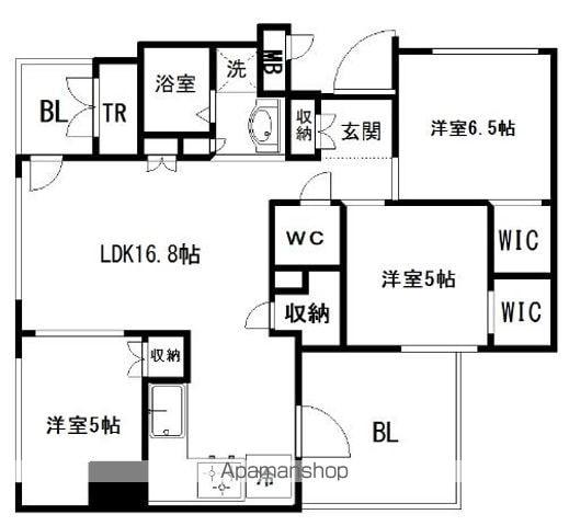 プレミスト仙台本町レジデンス(3LDK/9階)の間取り写真