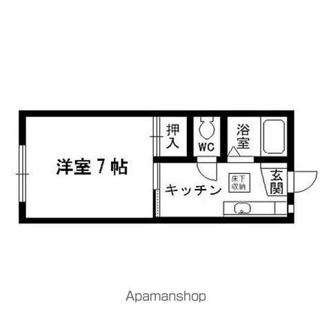 泉ヶ丘コーポ(1K/1階)の間取り写真