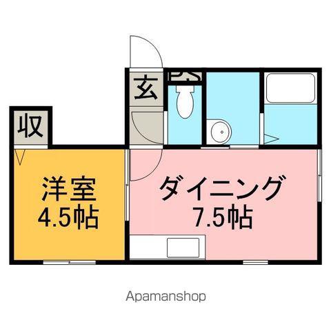 ハピネス銭函Ⅱ(1DK/2階)の間取り写真