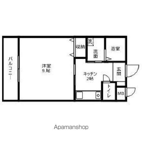 コーサンマンション(1K/2階)の間取り写真