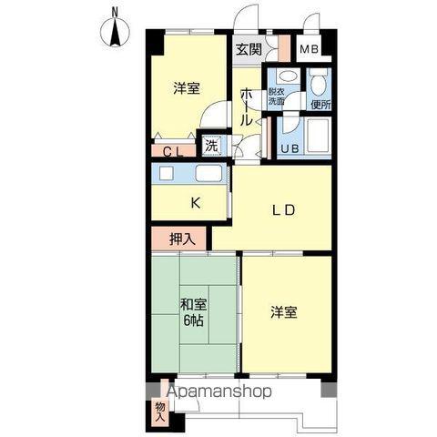 トーカンマンション東堀(3DK/6階)の間取り写真