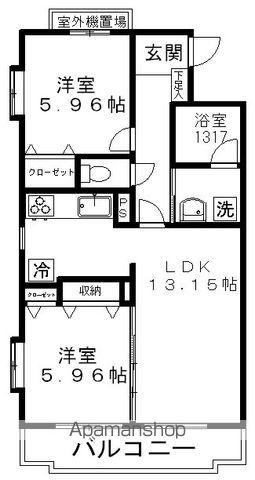ディアレスト・メゾン(2LDK/4階)の間取り写真