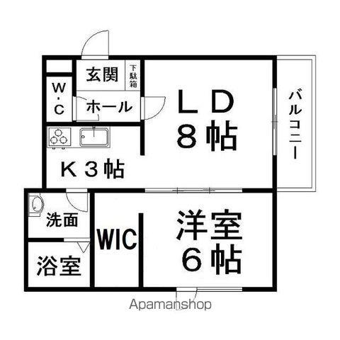 リバーサイドラピュタノース(1LDK/2階)の間取り写真